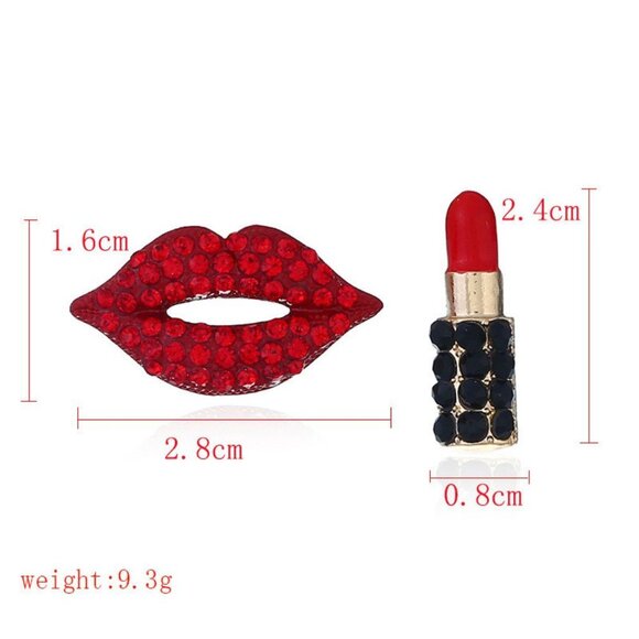 Red Lip Lipstick Earrings - Picture 2 of 4
